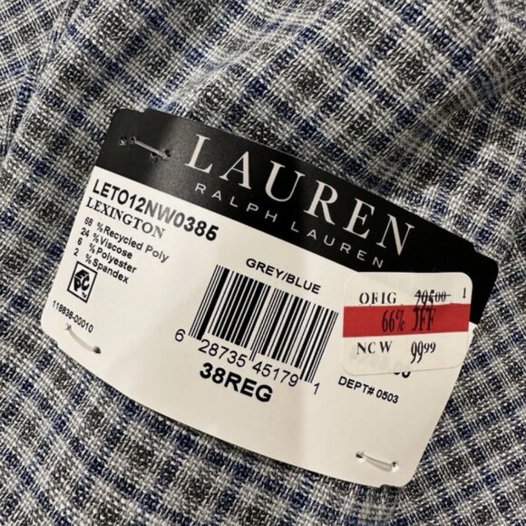 Lauren Ralph Lauren Blazer UltraFlex Lexington Check Navy Men’s 38R - Picture 3 of 3